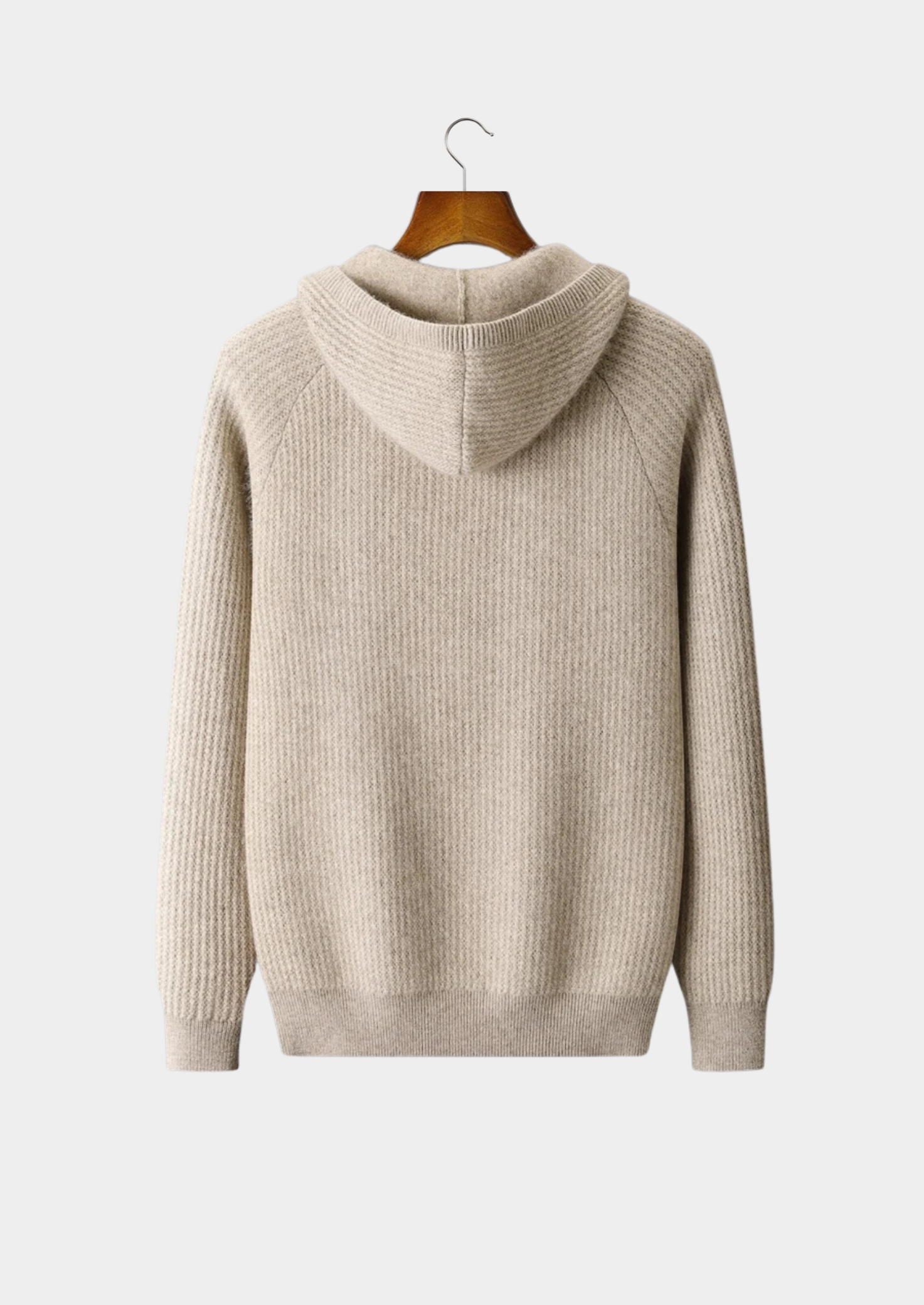 PURE EXTRA-FIJNE MERINO WOL GERIBDE RITS HOODIE